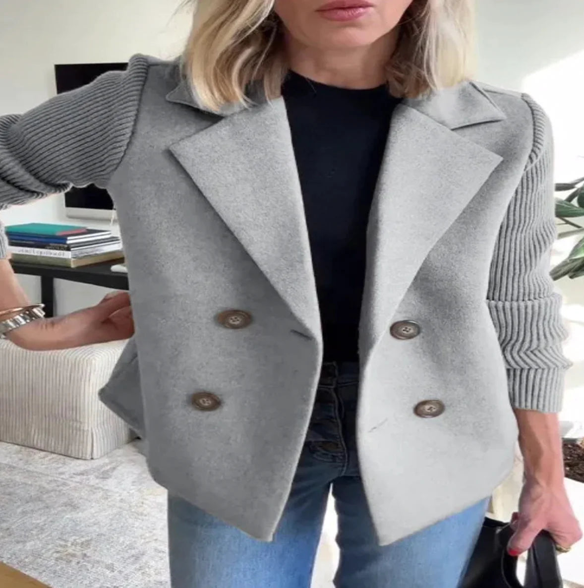 Casual Knit Blazer Coat