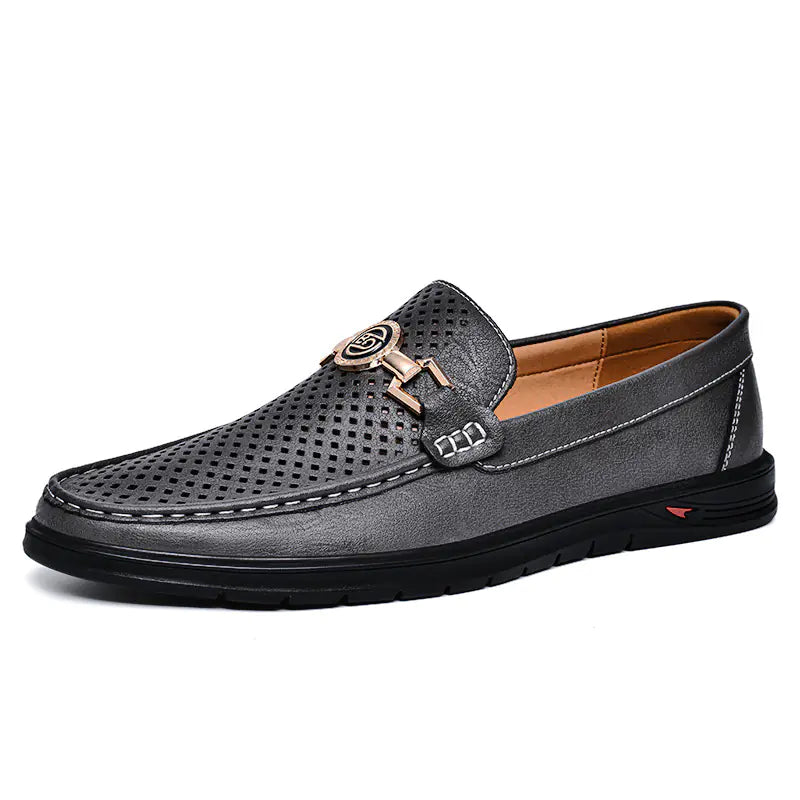 Genuine Leather Slip-On Loafers