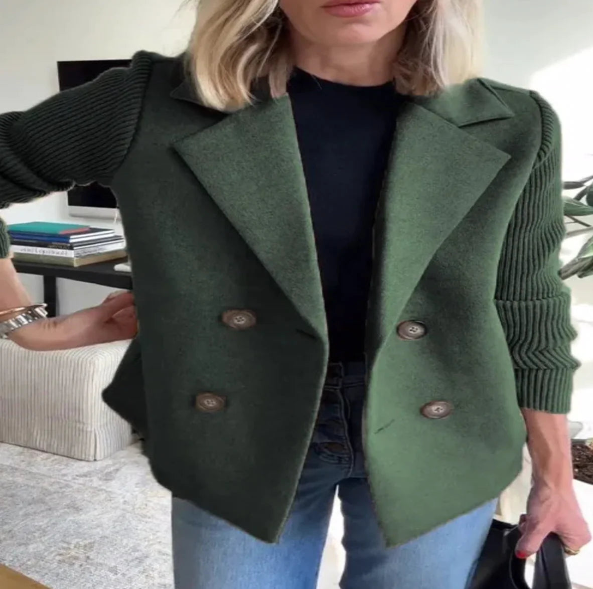 Casual Knit Blazer Coat