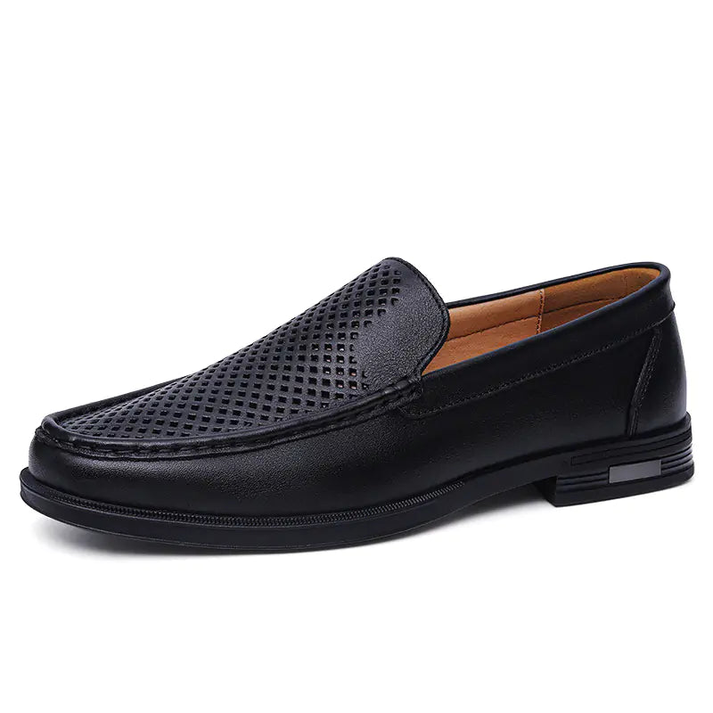 Genuine Leather Slip-On Loafers