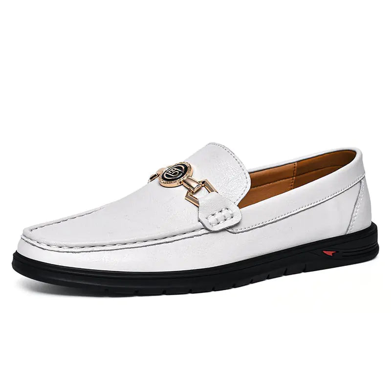 Genuine Leather Slip-On Loafers
