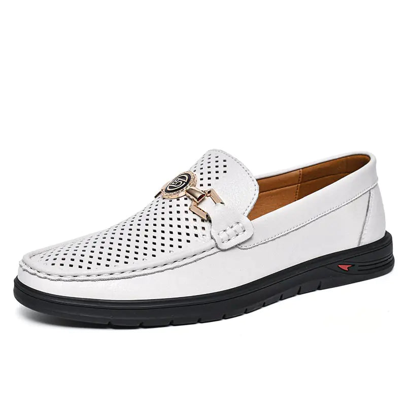 Genuine Leather Slip-On Loafers