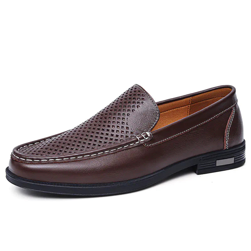 Genuine Leather Slip-On Loafers