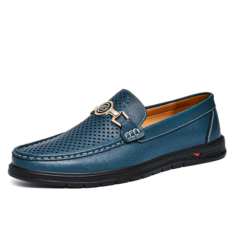 Genuine Leather Slip-On Loafers
