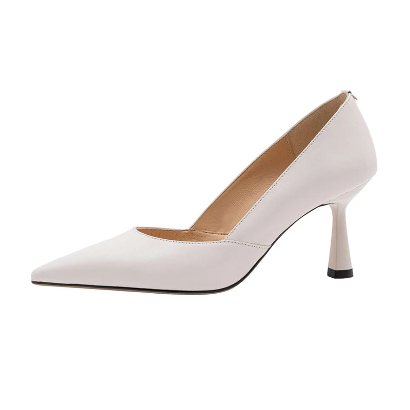 Slip-On Leather High Heels