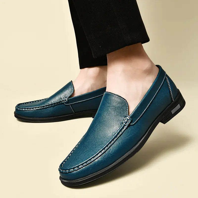 Genuine Leather Slip-On Loafers