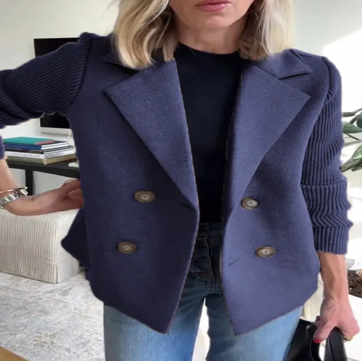 Casual Knit Blazer Coat