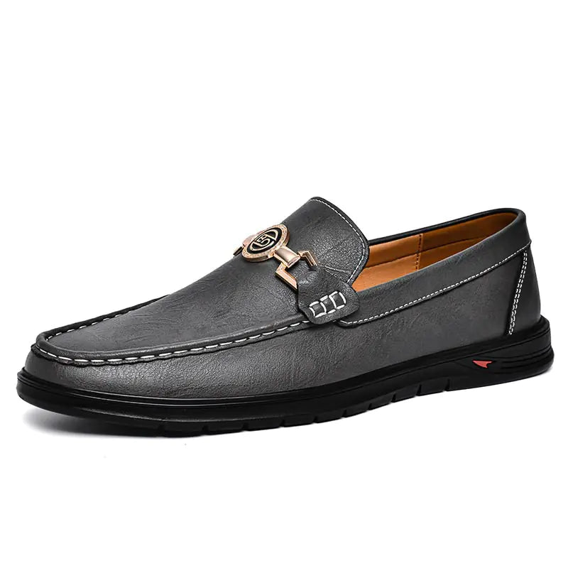 Genuine Leather Slip-On Loafers
