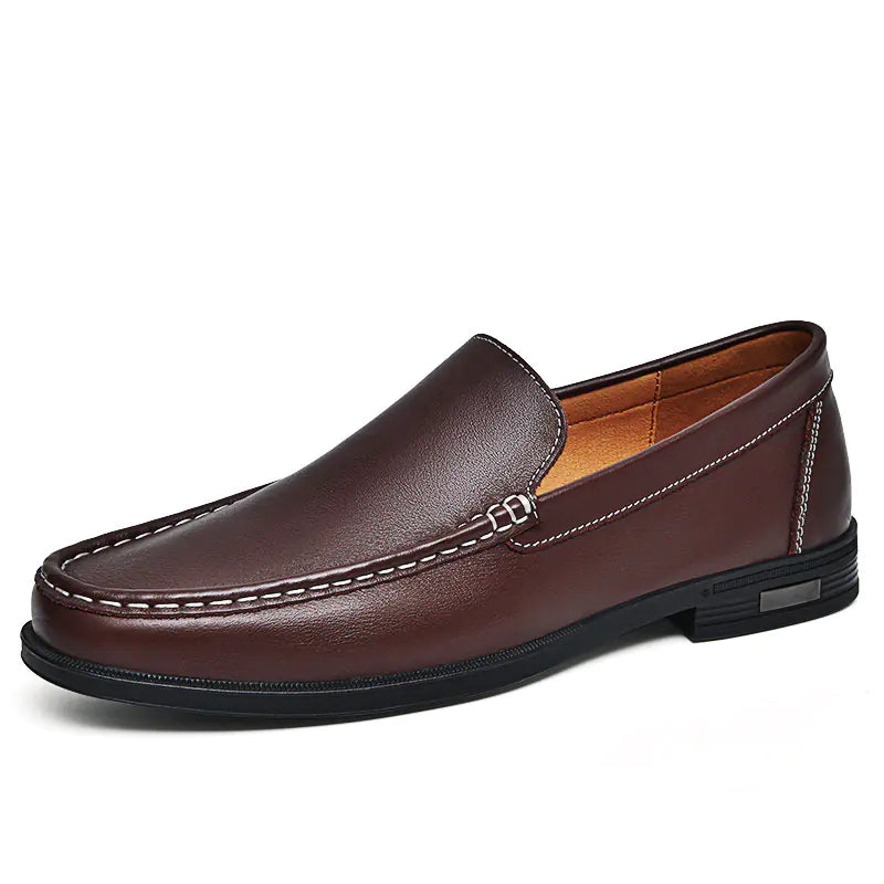 Genuine Leather Slip-On Loafers