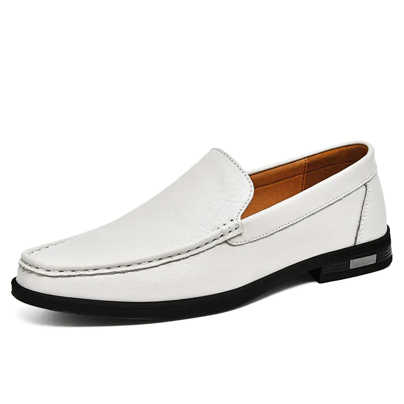 Genuine Leather Slip-On Loafers