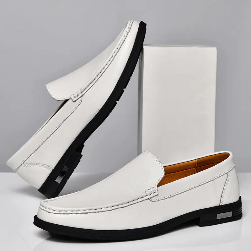 Genuine Leather Slip-On Loafers