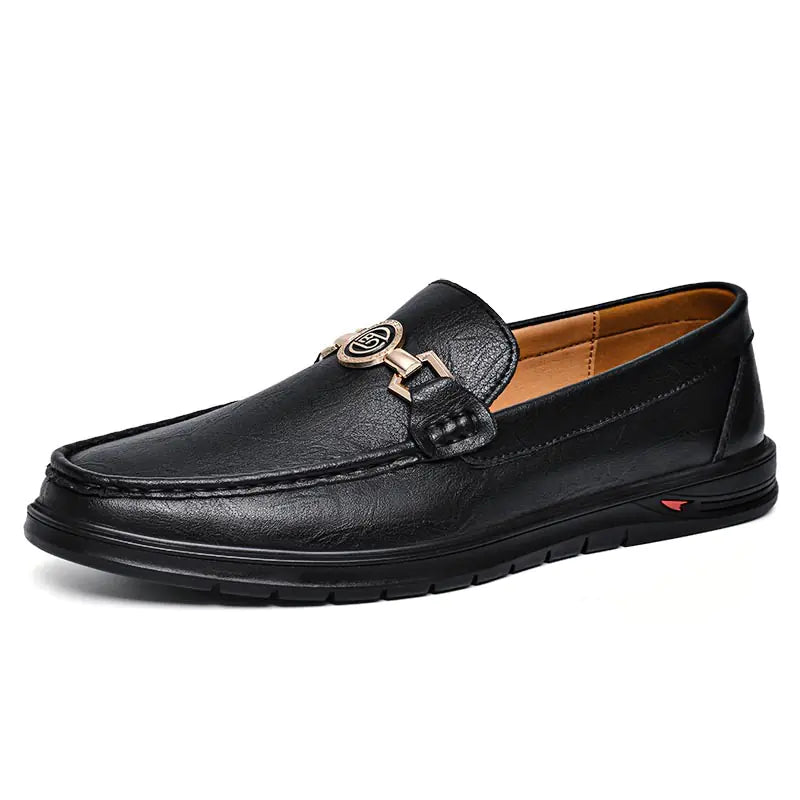 Genuine Leather Slip-On Loafers