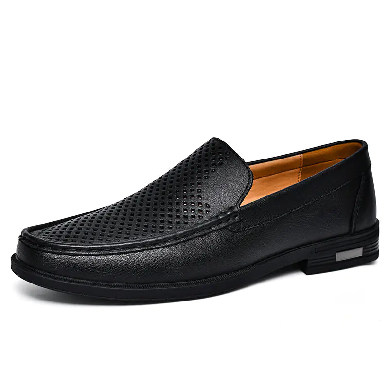 Genuine Leather Slip-On Loafers