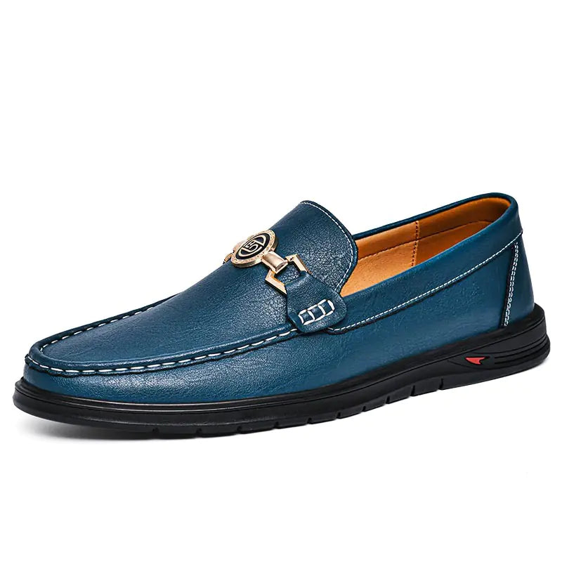 Genuine Leather Slip-On Loafers