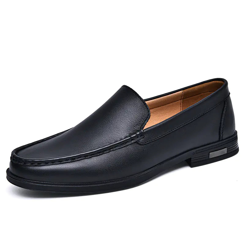 Genuine Leather Slip-On Loafers