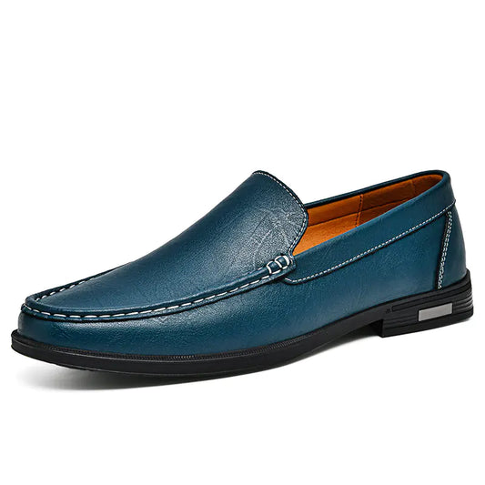 Genuine Leather Slip-On Loafers