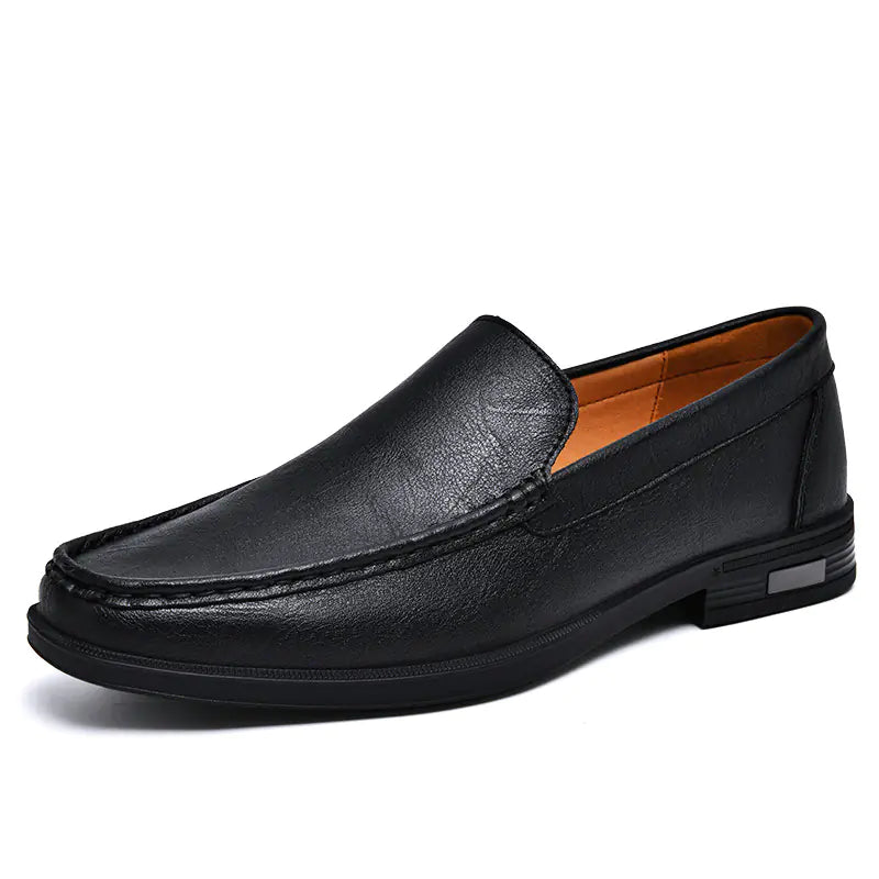 Genuine Leather Slip-On Loafers