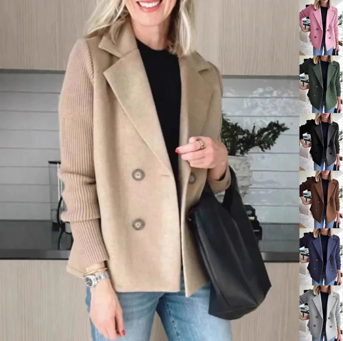 Casual Knit Blazer Coat