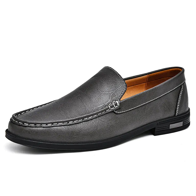 Genuine Leather Slip-On Loafers
