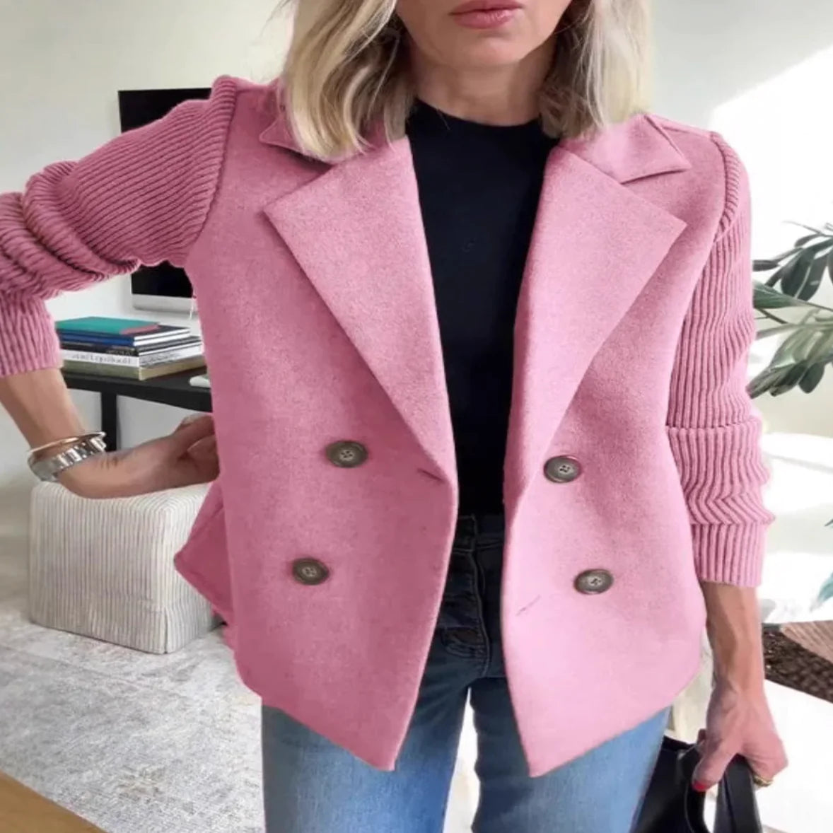 Casual Knit Blazer Coat