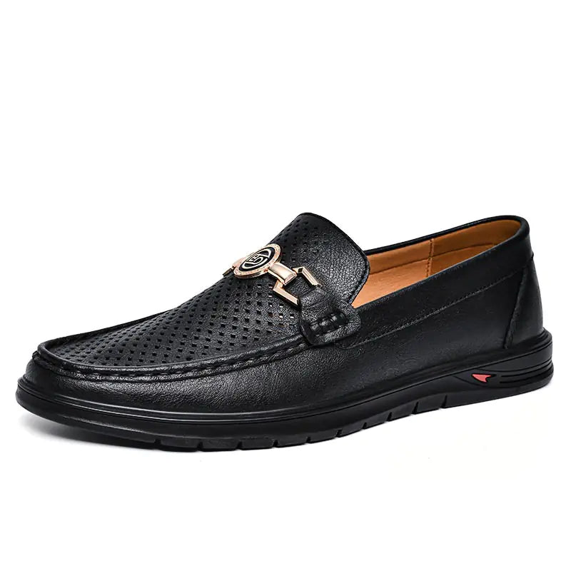 Genuine Leather Slip-On Loafers