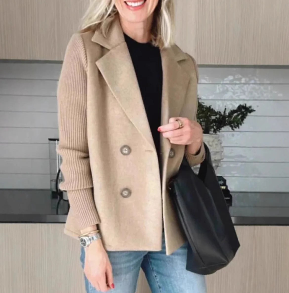 Casual Knit Blazer Coat