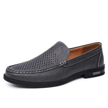 Genuine Leather Slip-On Loafers