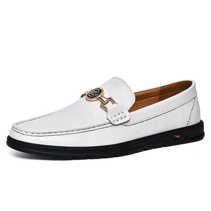 Genuine Leather Slip-On Loafers