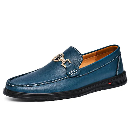 Genuine Leather Slip-On Loafers